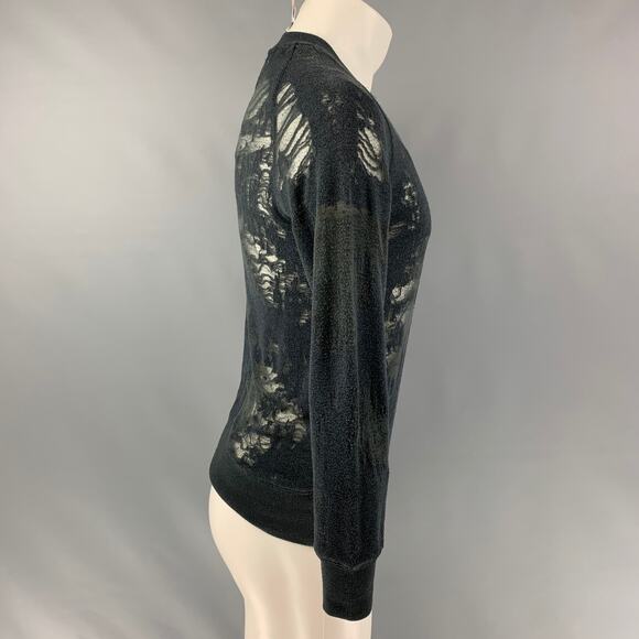 IRO Nona Size S Dark Gray Distressed Cotton Blend Long Sleeve Pullover - Picture 2 of 6